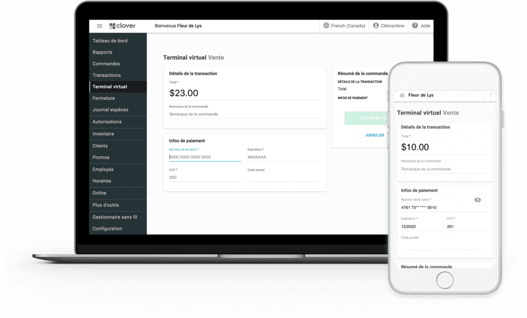 terminal virtuel - terminal de paiement, terminal clover, terminal de paiement clover,